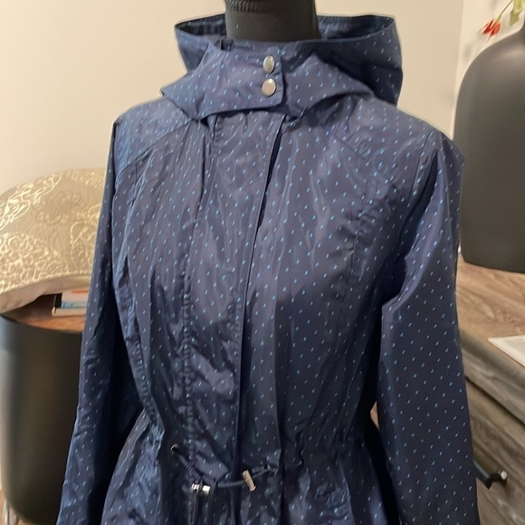 Merona Jackets & Blazers - Merona Jacket Hoodie Size M Navy Water Resistant Zipper Button Closure